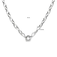 vDam Ketting 8,3 Mm 45cm Cm Met Groot Springslot Zilver Gerhodineerd 1339135  45cm