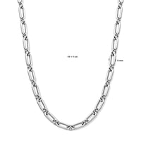 vDam Ketting 8 Mm 43cm + 4 Cm Zilver Gerhodineerd 1338132  43cm