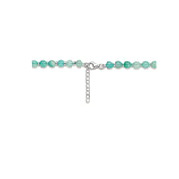 vDam Ketting Amazoniet En Ringetjes 6,0 Mm 42cm + 3 Cm Zilver Gerhodineerd 1336221  42cm