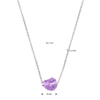 vDam Ketting Amethist 42cm + 3 Cm Zilver Gerhodineerd 1338538  42cm