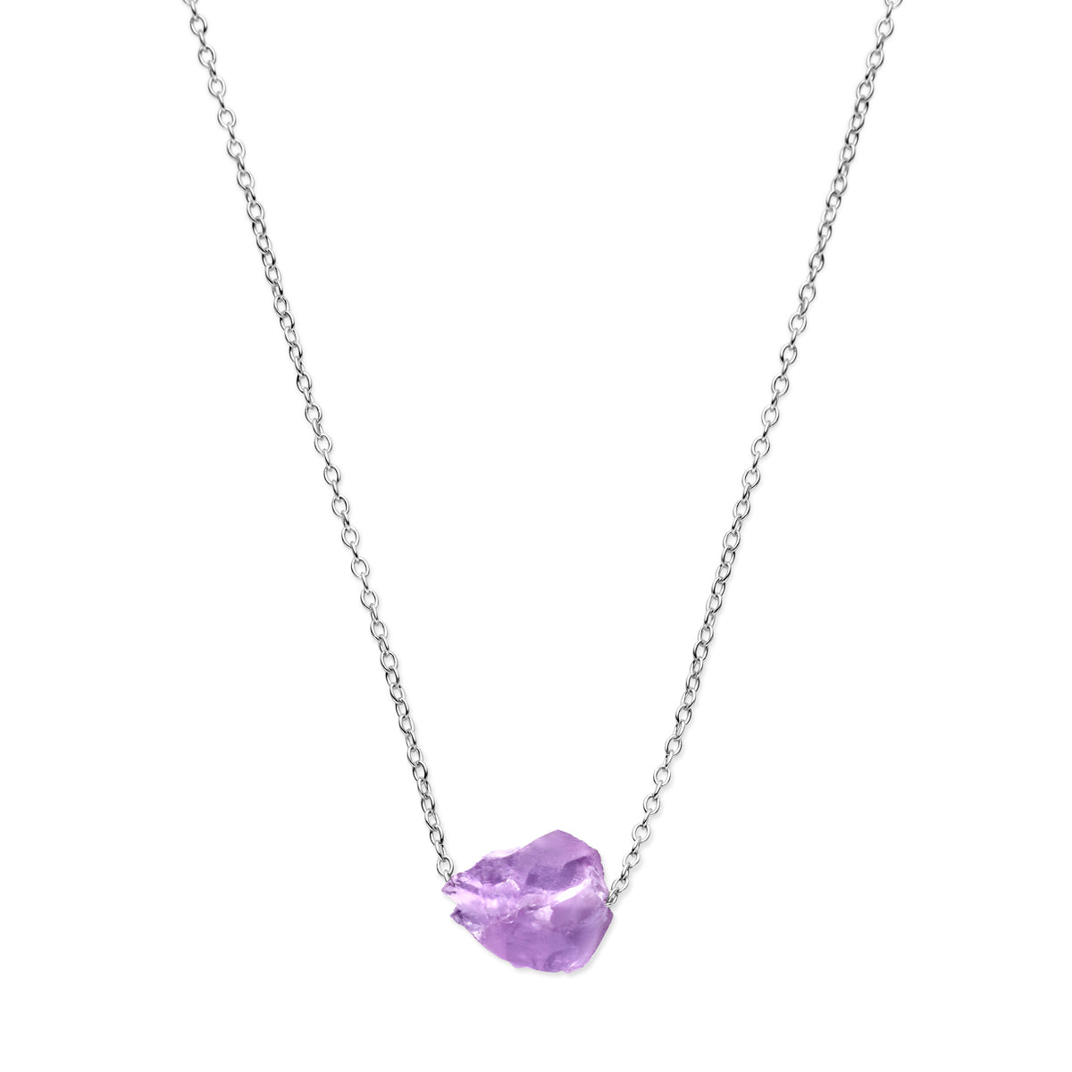 vDam Ketting Amethist 42 + 3 Cm Zilver Gerhodineerd 1338538