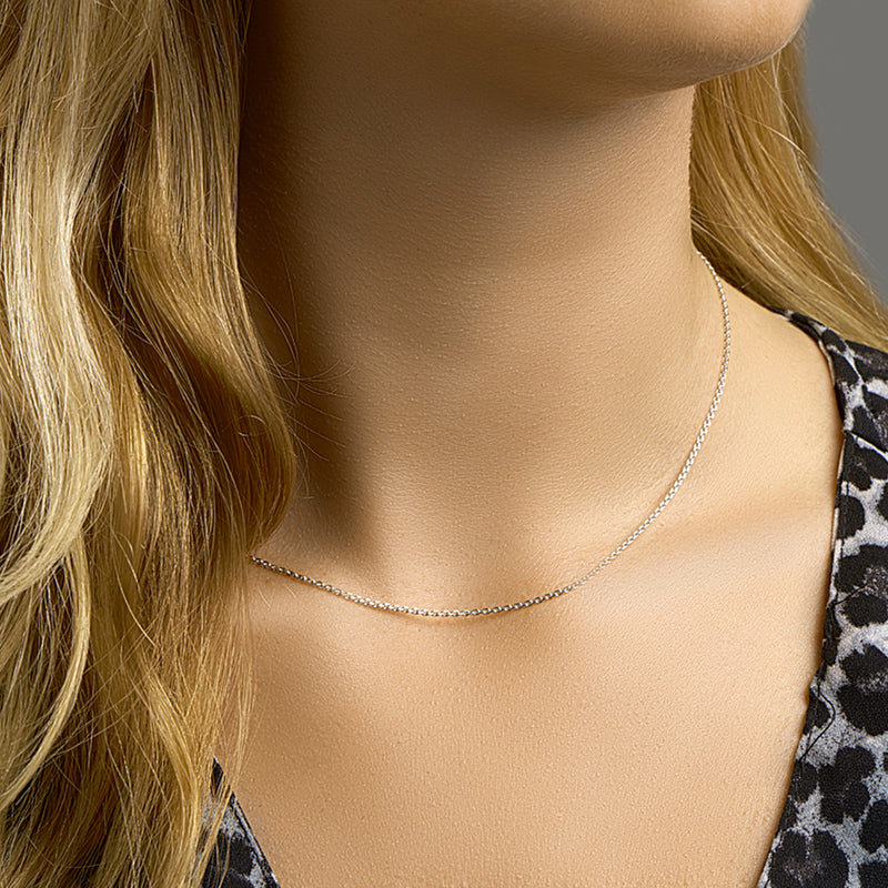 vDam Ketting Anker Gediamanteerd 1,3 Mm Zilver Gerhodineerd 1326289  60cm