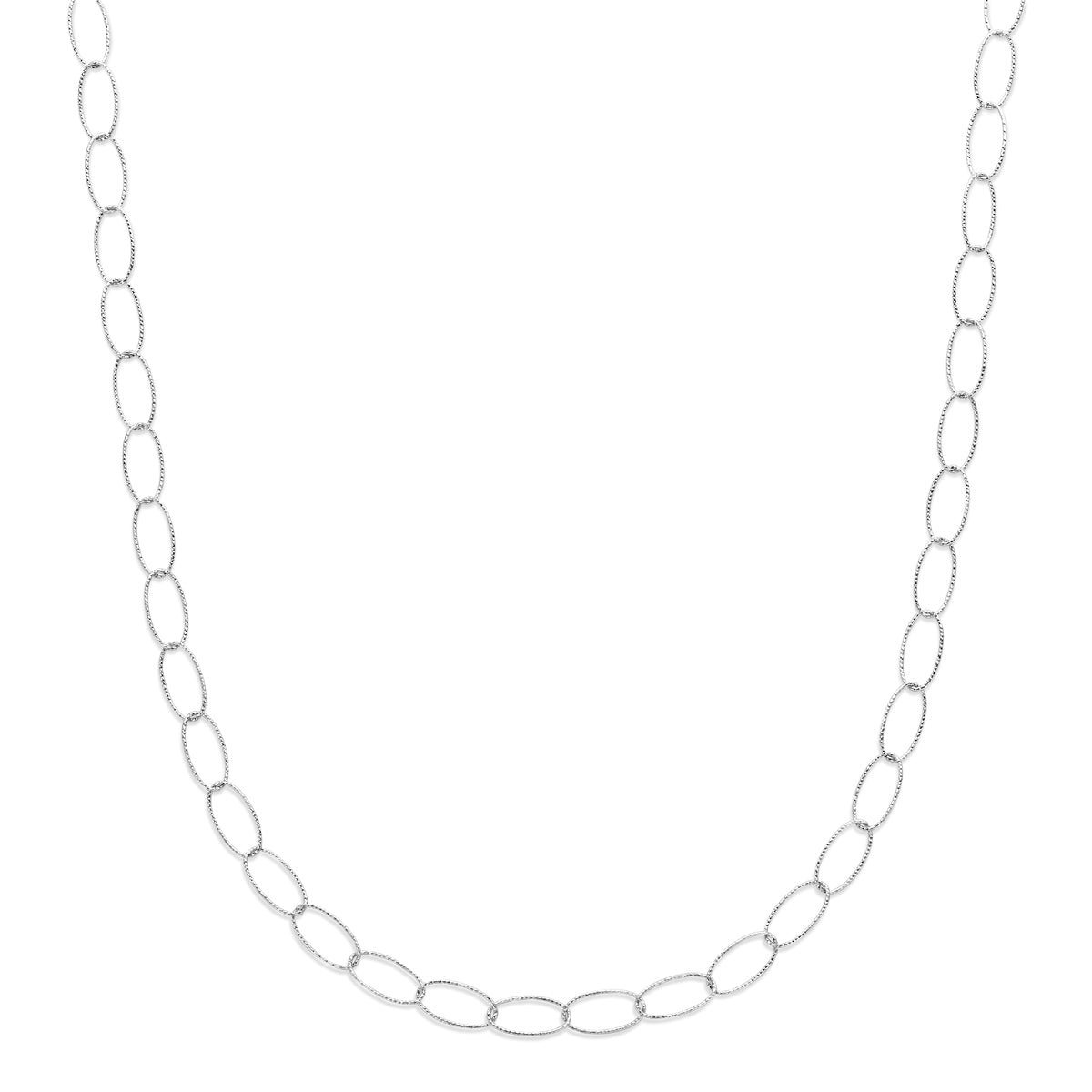 vDam Ketting Anker Gediamanteerd 6,4 Mm 45 Cm Zilver Gerhodineerd 1341781