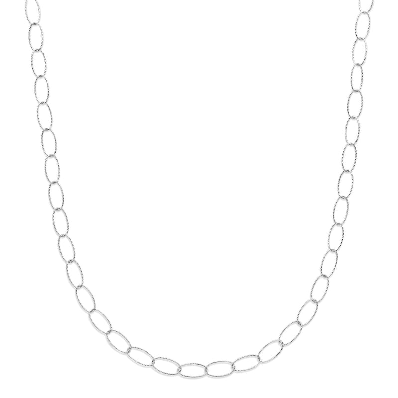 vDam Ketting Anker Gediamanteerd 6,4 Mm 45 Cm Zilver Gerhodineerd 1341781