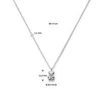 vDam Ketting Beer Zirkonia 36cm + 4 Cm Zilver Gerhodineerd 1336cm789  36cm