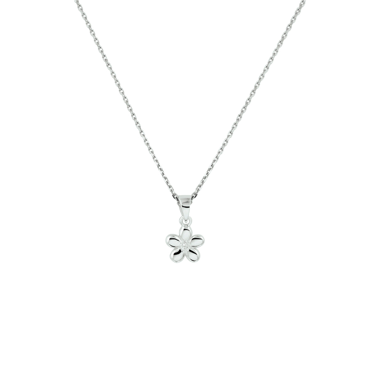 vDam Ketting Bloem 1,1 Mm 36 + 4 Cm Zilver Gerhodineerd 1330147