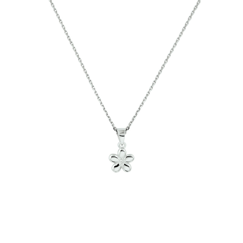 vDam Ketting Bloem 1,1 Mm 36 + 4 Cm Zilver Gerhodineerd 1330147