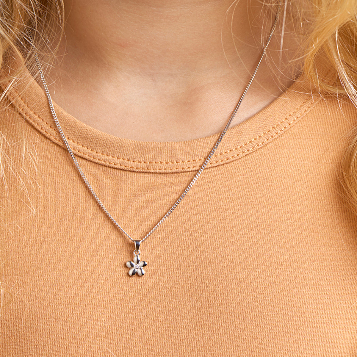 vDam Ketting Bloem 1,1 Mm 36cm + 4 Cm Zilver Gerhodineerd 1330147  36cm