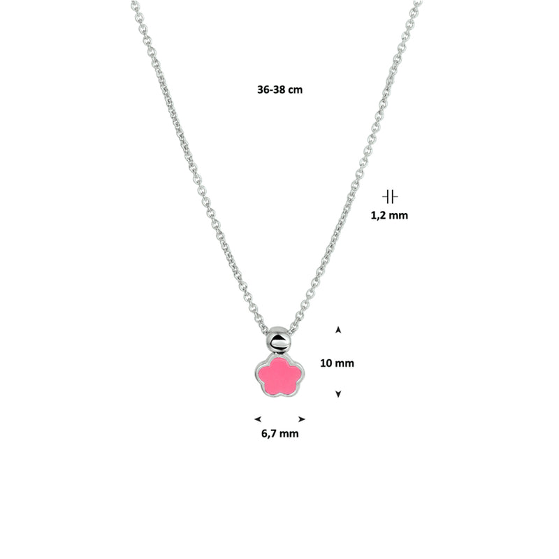 vDam Ketting Bloem 36 - 38cm Cm Zilver Gerhodineerd 1328690  38cm