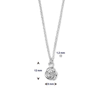vDam Ketting Bloem 41cm + 4 Cm Zilver Gerhodineerd 1336496  41cm