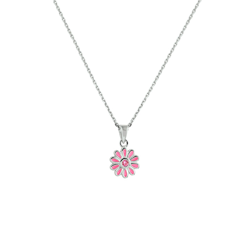 vDam Ketting Bloem Zirkonia 36 + 4 Cm Zilver Gerhodineerd 1337282