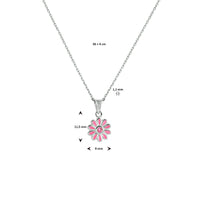 vDam Ketting Bloem Zirkonia 36cm + 4 Cm Zilver Gerhodineerd 1333832  36cm