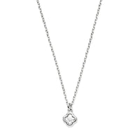 vDam Ketting Bloem Zirkonia 41 + 4 Cm Zilver Gerhodineerd 1338674