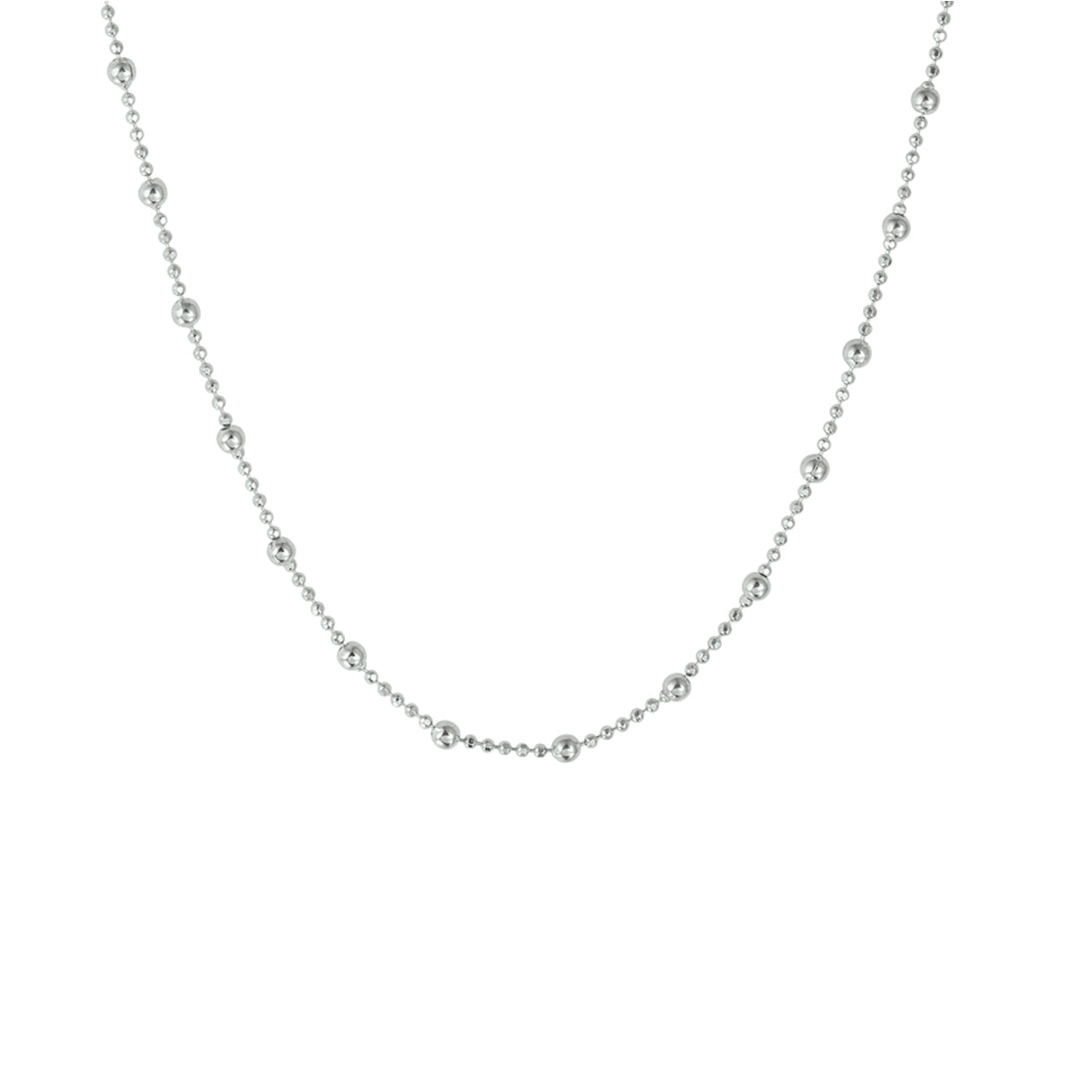 vDam Ketting Bolletjes 2,0 Mm 40 + 4 Cm Zilver Gerhodineerd 1328620