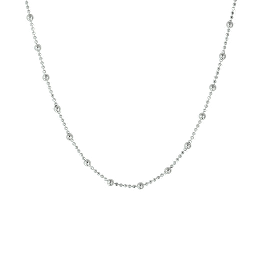 vDam Ketting Bolletjes 2,0 Mm 40 + 4 Cm Zilver Gerhodineerd 1328620