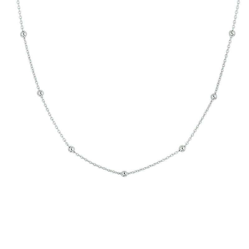 vDam Ketting Bolletjes 2,0 Mm 40 + 4 Cm Zilver Gerhodineerd 1330906