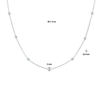 vDam Ketting Bolletjes 2,0 Mm 40cm + 4 Cm Zilver Gerhodineerd 1330906  40cm