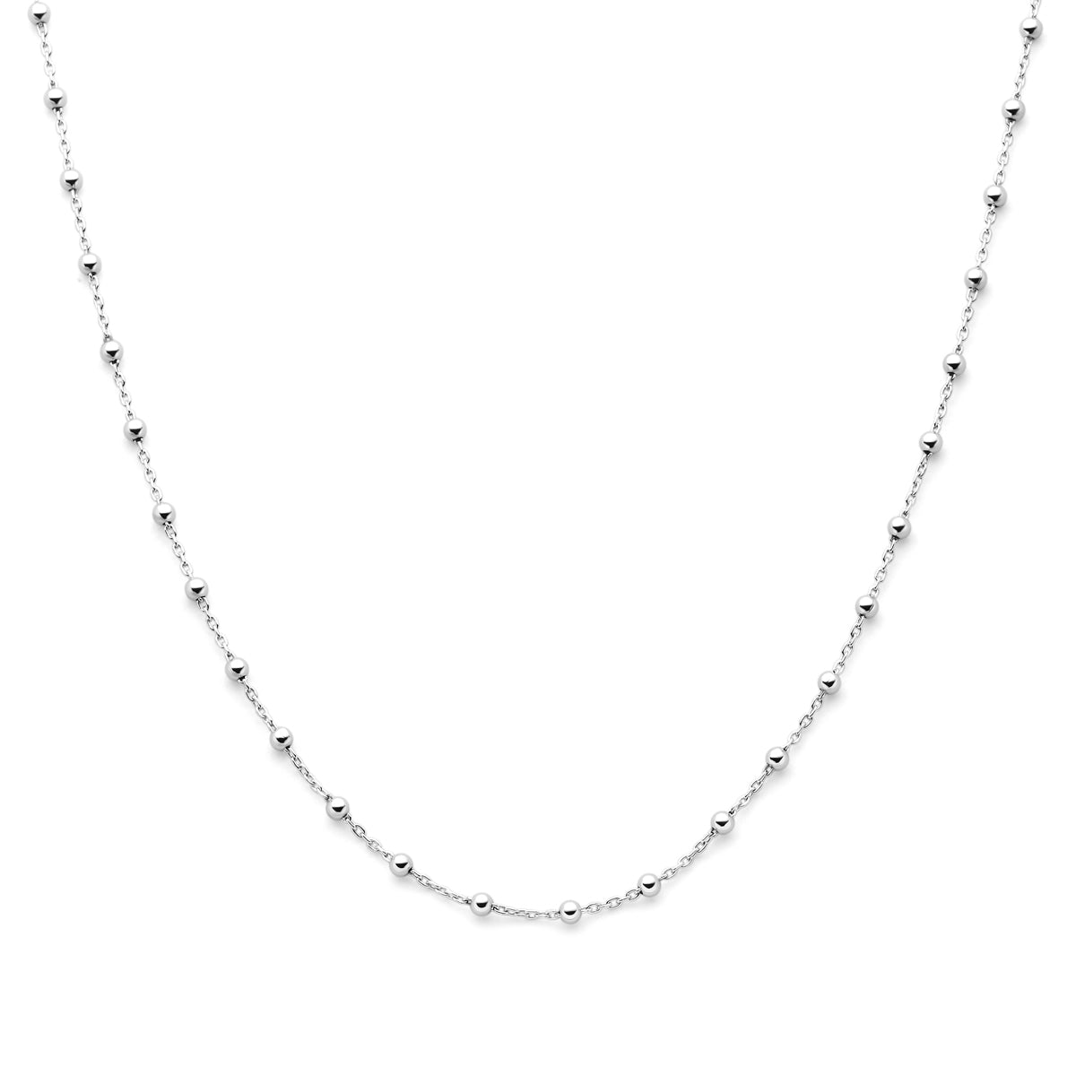 vDam Ketting Bolletjes 2,5 Mm 40 + 4 Cm Zilver Gerhodineerd 1332601