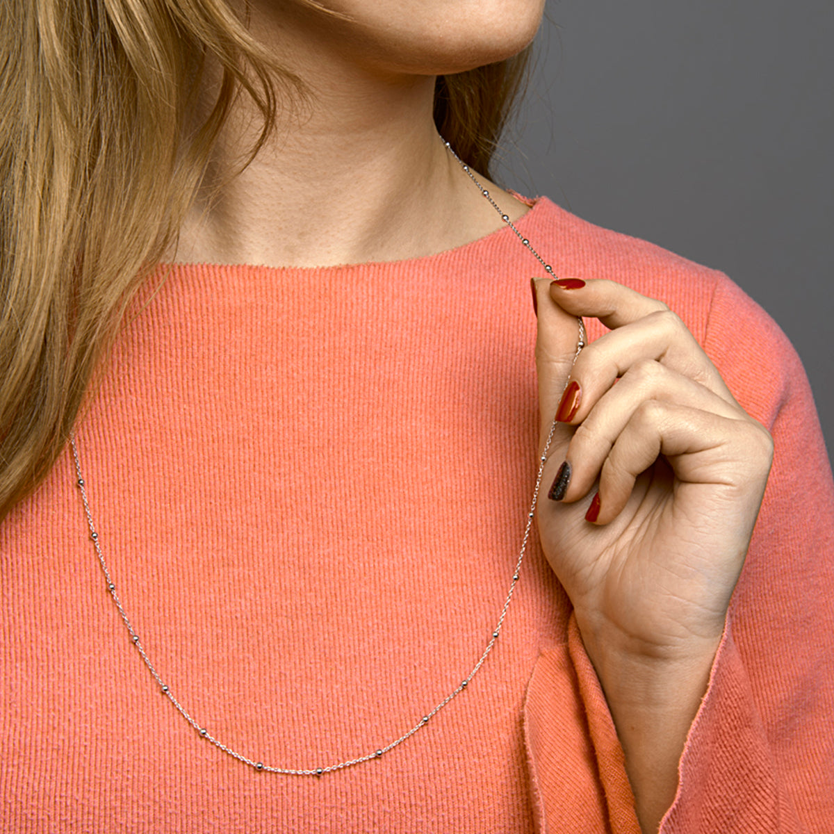 vDam Ketting Bolletjes 2,5 Mm 80cm Cm Zilver Gerhodineerd 1332810  80cm