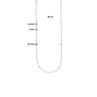 vDam Ketting Bolletjes En Meerdere Kleuren Zirkonia 82cm Cm Zilver Gerhodineerd 1335587  82cm