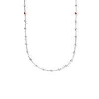 vDam Ketting Bolletjes En Meerdere Kleuren Zirkonia 82 Cm Zilver Gerhodineerd 1335587
