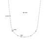 vDam Ketting Bolletjes Gediamanteerd 4,0 Mm 40cm + 4 Cm Zilver Gerhodineerd 1335550  40cm