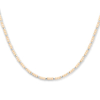 vDam Ketting Bolletjes Gediamanteerd En Zachtgeel Glas 3,0 Mm 41 + 4 Cm Zilver Gerhodineerd 1336417