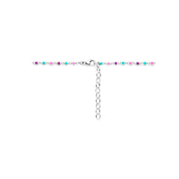 vDam Ketting Bolletjes Gekleurd Emaille 36cm + 4 Cm Zilver Gerhodineerd 1339013  36cm