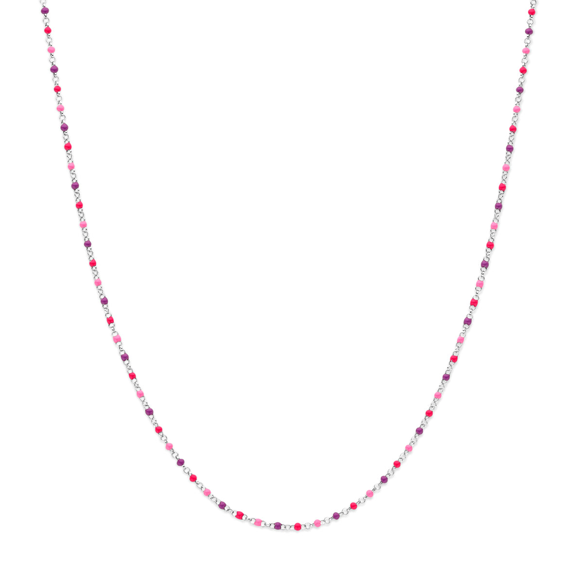 vDam Ketting Bolletjes Gekleurd Emaille 36 + 4 Cm Zilver Gerhodineerd 1339015