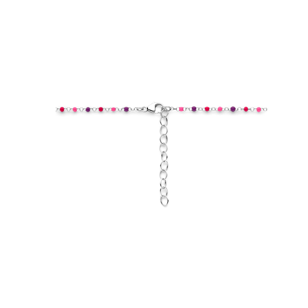 vDam Ketting Bolletjes Gekleurd Emaille 36cm + 4 Cm Zilver Gerhodineerd 1339015  36cm