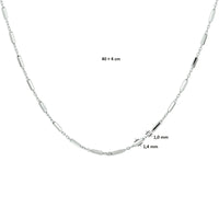 vDam Ketting Buisjes 1,4 Mm Zilver Gerhodineerd 1332635  40cm