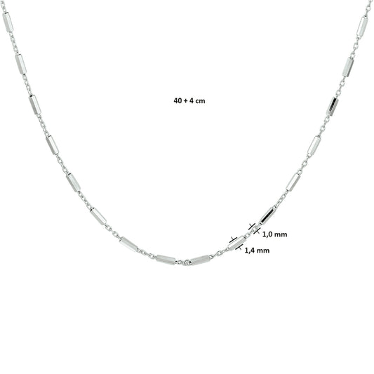 vDam Ketting Buisjes 1,4 Mm Zilver Gerhodineerd 1332635  40cm