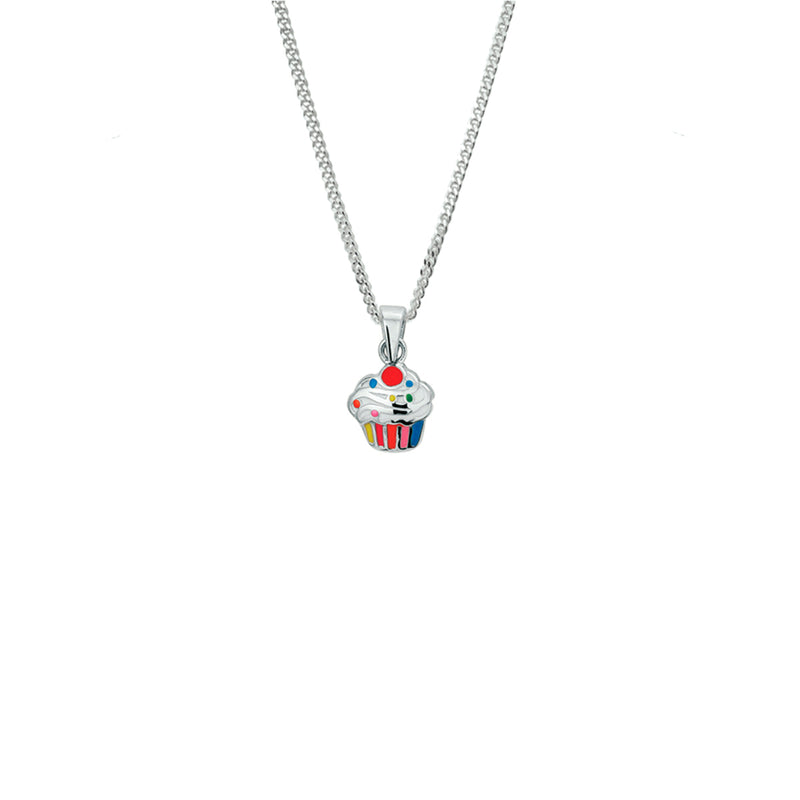vDam Ketting Cupcake 36 + 4 Cm Zilver Gerhodineerd 1329655