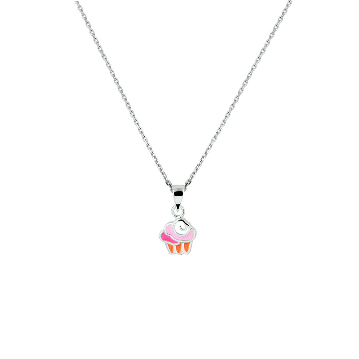 vDam Ketting Cupcake 36 + 4 Cm Zilver Gerhodineerd 1330139
