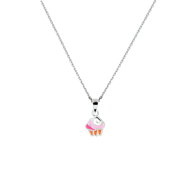 vDam Ketting Cupcake 36 + 4 Cm Zilver Gerhodineerd 1330139
