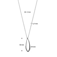 vDam Ketting Druppel 41cm + 4 Cm Zilver Gerhodineerd 1341cm821  41cm