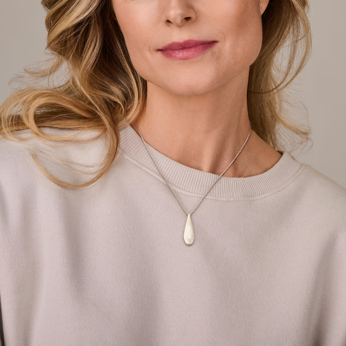 vDam Ketting Druppel Gescratcht 1,7 Mm 40cm + 5 Cm Zilver Gerhodineerd 1338394  40cm