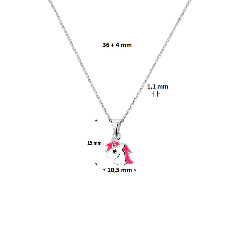 vDam Ketting Eenhoorn 36cm + 4 Cm Zilver Gerhodineerd 1329163  36cm