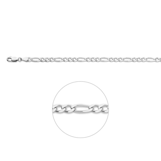 vDam Ketting Figaro 4,0 Mm 50 Cm Zilver Gerhodineerd 1333846