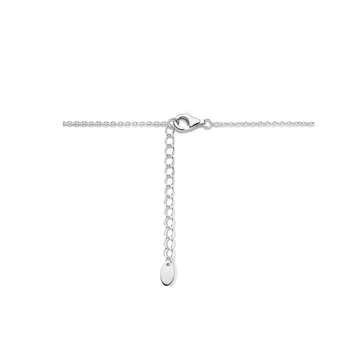 vDam Ketting Gehamerd 42cm + 4 Cm Zilver Gerhodineerd 1336590  42cm
