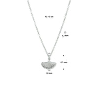 vDam Ketting Ginkgo Blad 41cm + 5 Cm Zilver Gerhodineerd 1329774  41cm