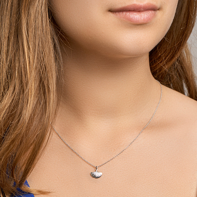 vDam Ketting Ginkgo Blad 41cm + 5 Cm Zilver Gerhodineerd 1329774  41cm