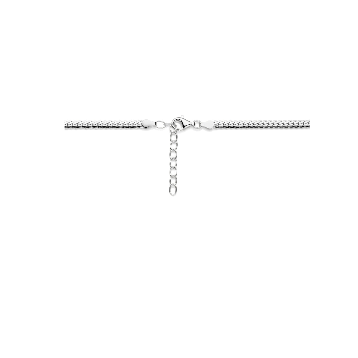 vDam Ketting Gourmette 4 Mm 40cm + 4 Cm Zilver Gerhodineerd 1341606  40cm