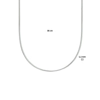 vDam Ketting Gourmette 4-zijdes Geslepen 1,1 Mm Zilver Gerhodineerd 1333553  36cm