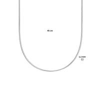 vDam Ketting Gourmette 4-zijdes Geslepen 1,1 Mm Zilver Gerhodineerd 1333556  45cm
