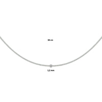 vDam Ketting Gourmette 4-zijdes Geslepen 1,2 Mm Zilver Gerhodineerd 1326293  45cm