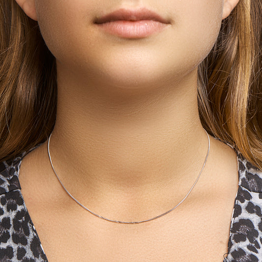 vDam Ketting Gourmette 4-zijdes Geslepen 1,2 Mm Zilver Gerhodineerd 1330056  38cm