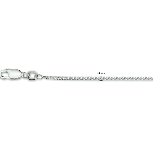 vDam Ketting Gourmette 4-zijdes Geslepen 1,4 Mm Zilver Gerhodineerd 1330481  60cm