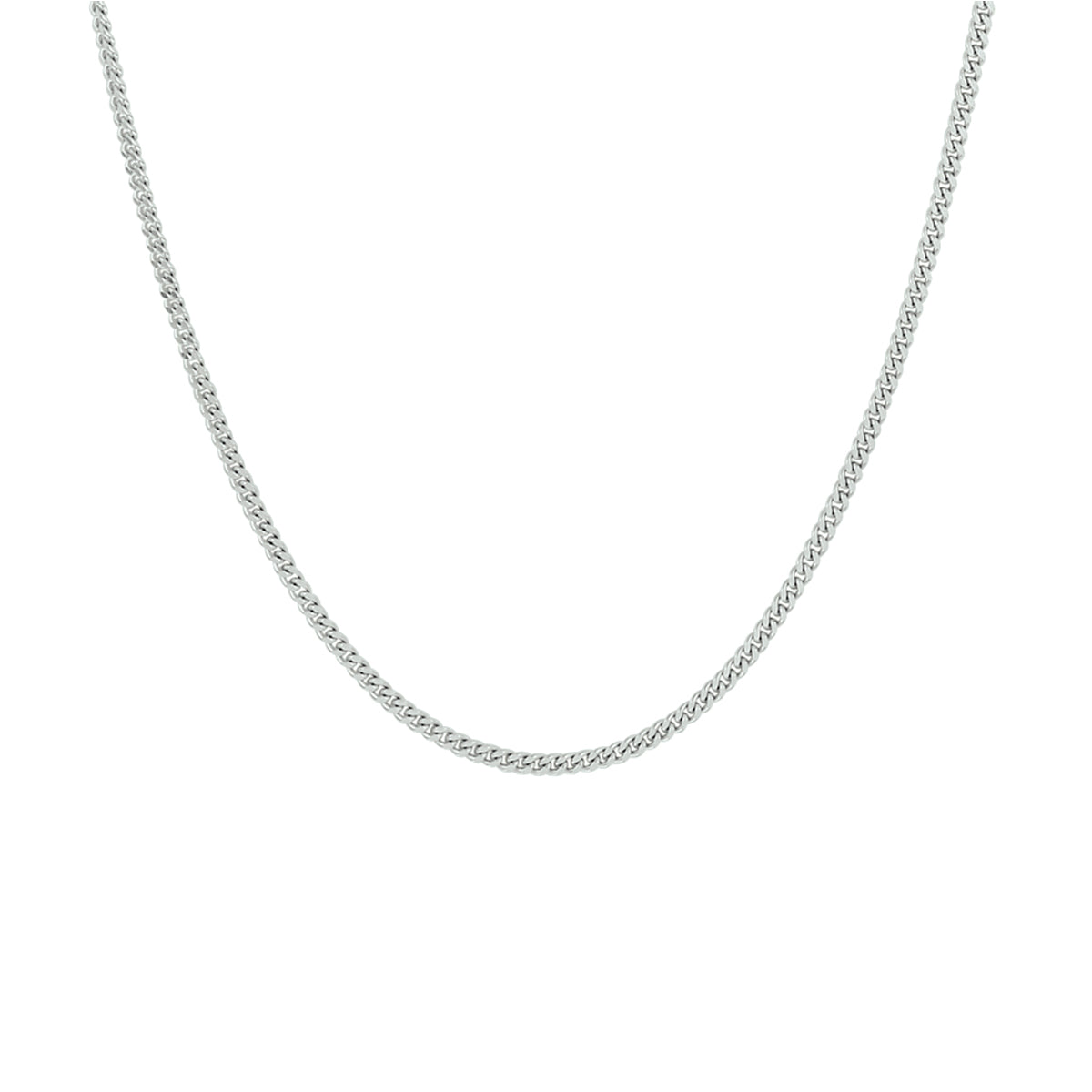vDam Ketting Gourmette 4-zijdes Geslepen 1,6 Mm Zilver Gerhodineerd 1326717  38cm