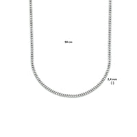 vDam Ketting Gourmette 4-zijdes Geslepen 2,4 Mm Zilver Gerhodineerd 1333558  50cm